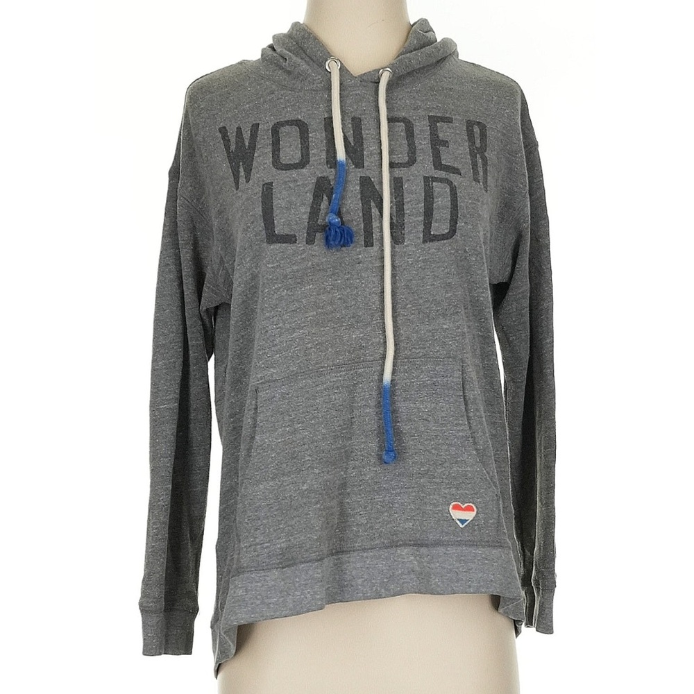 Sundry Gray 'Wonderland' Hoodie with Blue Accent